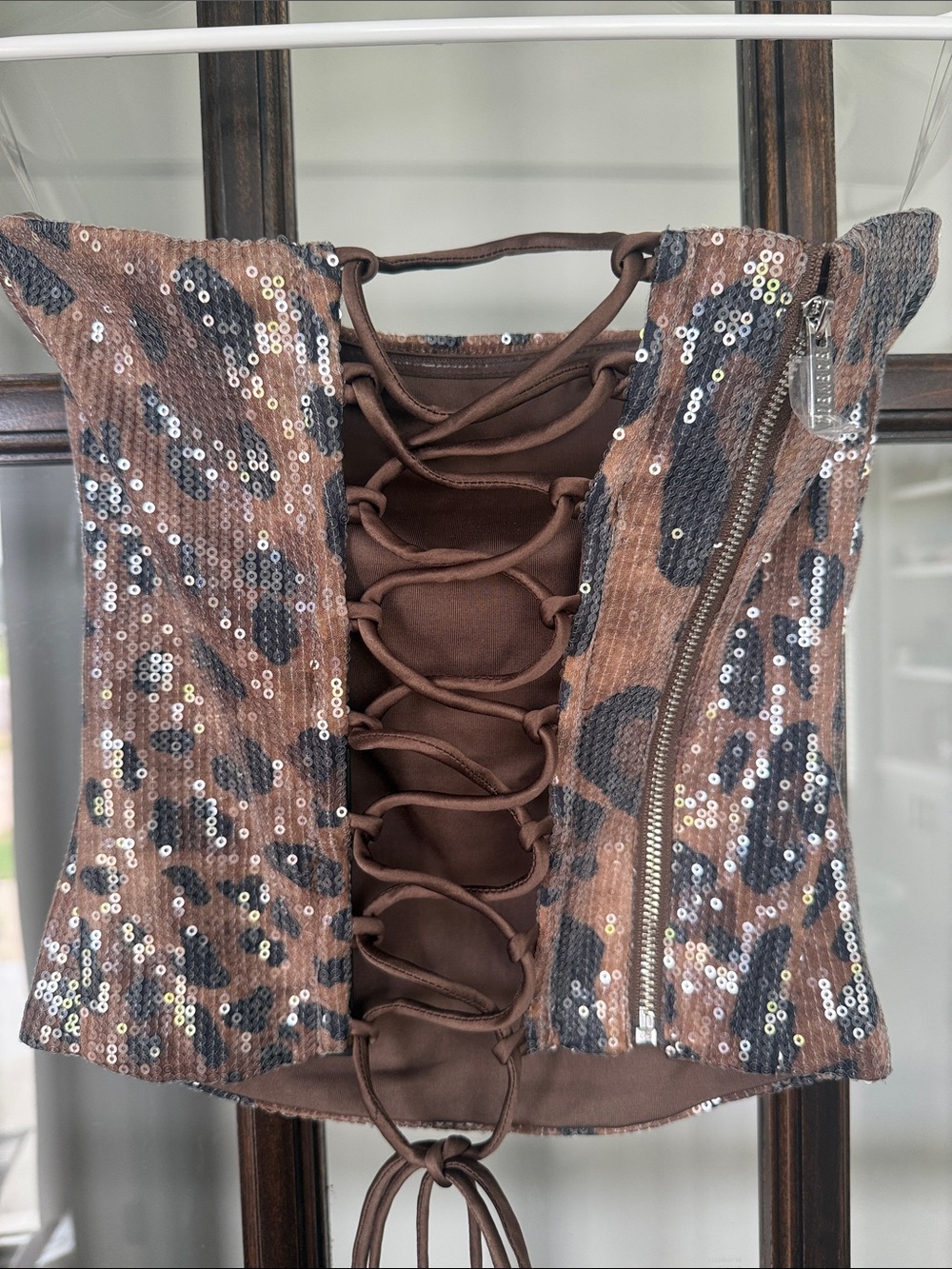 NWT Babyboo Fashion Sequin Leopard Print Maxi Skirt & Tank Set - Small - Picture 12 of 16